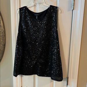 Investments Black Sequin Tank Top